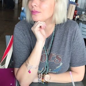 Set of 3 silver charm bracelets